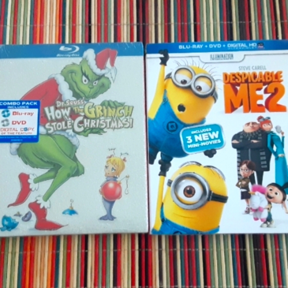 Grinch that Stole Christmas+ Despicable Me2 Blu-rays